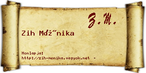 Zih Mónika névjegykártya