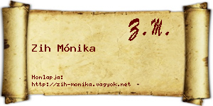 Zih Mónika névjegykártya